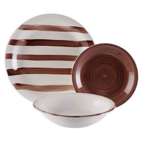 VAJILLA VERSA LIGIA MARRON 18 PIEZAS